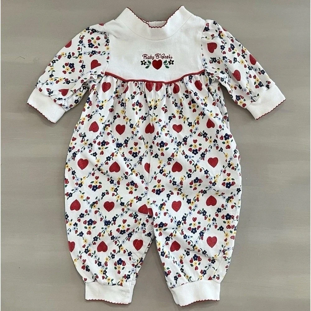 Vintage 90s Baby B'Gosh Floral Bubble Romper Infant Baby Girl